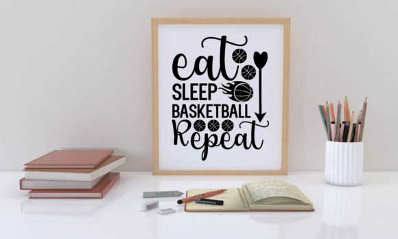 Eat Sleep Basketball Repeat Svg